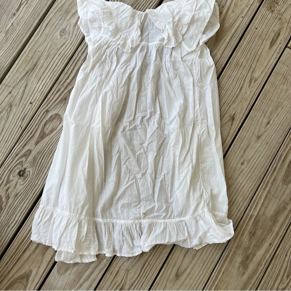 Pinafore girls vintage white ruffled antique dress apron